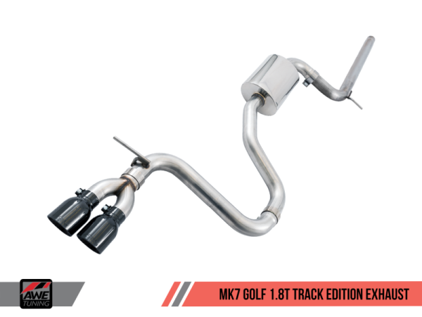 AWE Tuning - AWE Tuning VW MK7 Golf 1.8T Track Edition Exhaust w/Chrome Silver Tips (90mm)