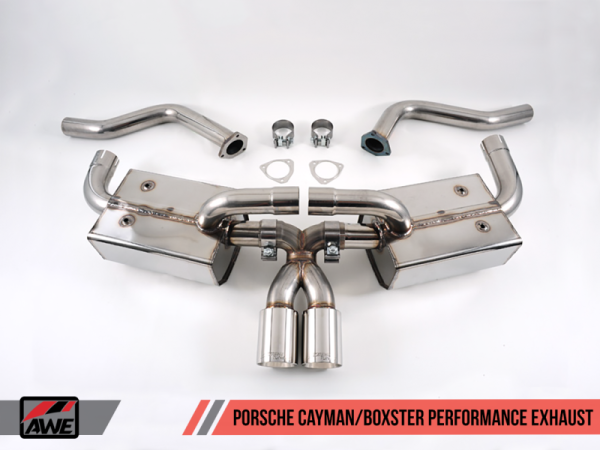 AWE Tuning - AWE Tuning Optional Porsche 987 Cayman/S Boxster/S Muffler Tip Set - Polished Silver