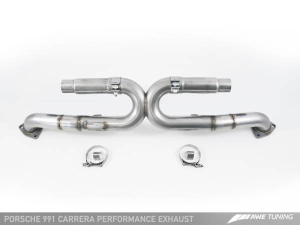AWE Tuning - AWE Tuning 991 Carrera Performance Exhaust - Chrome Silver Tips