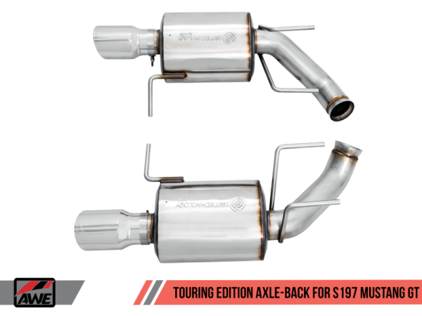 AWE Tuning - AWE Tuning S197 Mustang GT Axle-back Exhaust - Touring Edition (Chrome Silver Tips)