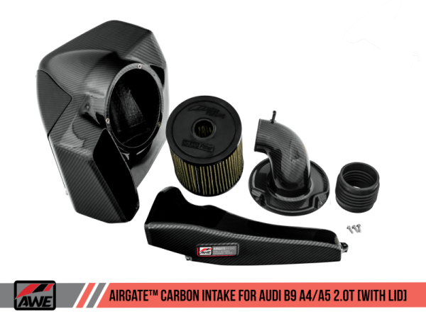 AWE Tuning - AWE Tuning Audi B9 A4/A5 2.0T Quattro Carbon Fiber AirGate Intake w/ Lid