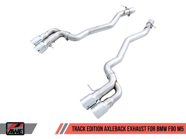 AWE Tuning - AWE Tuning 18-19 BMW M5 (F90) 4.4T AWD Axle-back Exhaust - Track Edition (Chrome Silver Tips)