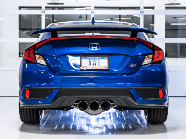 AWE Tuning - AWE Tuning 2016+ Honda Civic Si Touring Edition Exhaust w/Front Pipe & Triple Chrome Silver Tips