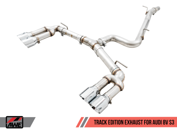 AWE Tuning - AWE Tuning Audi 8V S3 Track Edition Exhaust w/Chrome Silver Tips 102mm