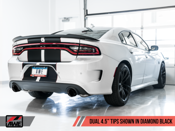 AWE Tuning - AWE Tuning 2017+ Dodge Charger 5.7L Touring Edition Exhaust - Non-Resonated - Diamond Black Tips