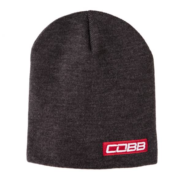 COBB - Cobb Tuning Bar Logo Knit Beanie - Gray W/Red Logo 8in. Tall OS
