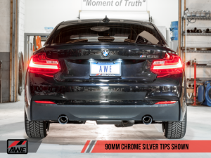 AWE Tuning - AWE Tuning BMW F22 M235i / M240i Touring Edition Axle-Back Exhaust - Chrome Silver Tips (90mm) - Image 5