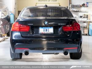 AWE Tuning - AWE Tuning BMW F3X 335i/435i Touring Edition Axle-Back Exhaust - Diamond Black Tips (102mm) - Image 3
