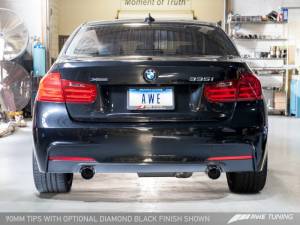 AWE Tuning - AWE Tuning BMW F3X 335i/435i Touring Edition Axle-Back Exhaust - Diamond Black Tips (90mm) - Image 3