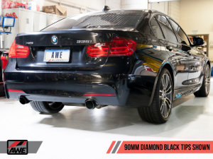 AWE Tuning - AWE Tuning BMW F3X 335i/435i Touring Edition Axle-Back Exhaust - Diamond Black Tips (90mm) - Image 8