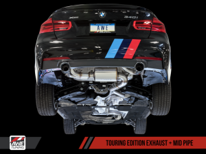 AWE Tuning - AWE Tuning BMW F3X 340i Touring Edition Axle-Back Exhaust - Chrome Silver Tips (102mm) - Image 6