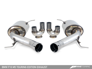 AWE Tuning - AWE Tuning BMW F10 M5 Touring Edition Axle-Back Exhaust Chrome Silver Tips - Image 1