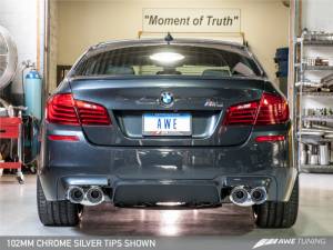 AWE Tuning - AWE Tuning BMW F10 M5 Touring Edition Axle-Back Exhaust Chrome Silver Tips - Image 8