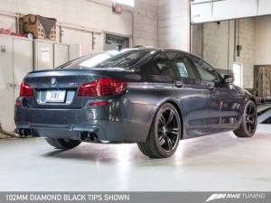 AWE Tuning - AWE Tuning BMW F10 M5 Touring Edition Axle-Back Exhaust Diamond Black Tips - Image 3
