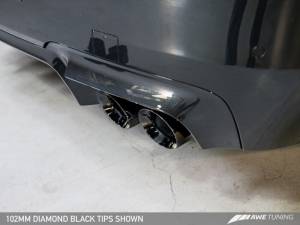 AWE Tuning - AWE Tuning BMW F10 M5 Touring Edition Axle-Back Exhaust Diamond Black Tips - Image 4