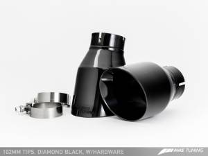 AWE Tuning - AWE Tuning BMW F10 M5 Touring Edition Axle-Back Exhaust Diamond Black Tips - Image 5