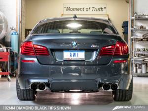 AWE Tuning - AWE Tuning BMW F10 M5 Touring Edition Axle-Back Exhaust Diamond Black Tips - Image 8