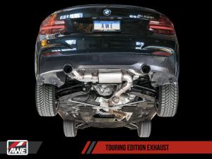 AWE Tuning - AWE Tuning BMW F22 M235i / M240i Touring Edition Axle-Back Exhaust - Diamond Black Tips (102mm) - Image 4