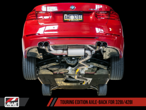 AWE Tuning - AWE Tuning BMW F3X N20/N26 328i/428i Touring Edition Exhaust Quad Outlet - 80mm Chrome Silver Tips - Image 4