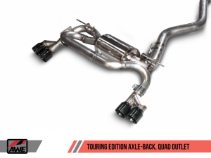 AWE Tuning - AWE Tuning BMW F3X N20/N26 328i/428i Touring Edition Exhaust Quad Outlet - 80mm Diamond Black Tips - Image 4