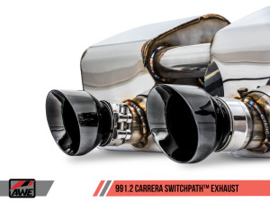 AWE Tuning - AWE Tuning Porsche 911 (991.2) Carrera / S SwitchPath Exhaust for PSE Cars - Diamond Black Tips - Image 4