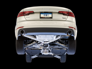 AWE Tuning - AWE Tuning Audi B9 A4 SwitchPath Exhaust Dual Outlet - Chrome Silver Tips (Includes DP and Remote) - Image 7