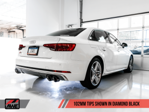 AWE Tuning - AWE Tuning Audi B9 S4 SwitchPath Exhaust - Non-Resonated (Black 102mm Tips) - Image 2