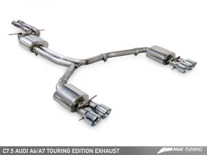AWE Tuning - AWE Tuning Audi C7.5 A7 3.0T Touring Edition Exhaust - Quad Outlet Diamond Black Tips - Image 2