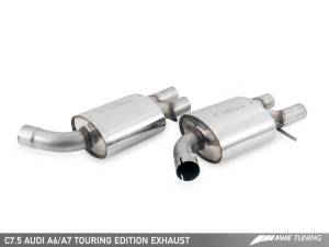 AWE Tuning - AWE Tuning Audi C7.5 A7 3.0T Touring Edition Exhaust - Quad Outlet Diamond Black Tips - Image 8