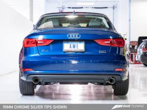 AWE Tuning - AWE Tuning Audi 8V A3 Touring Edition Exhaust - Dual Outlet Chrome Silver 90 mm Tips - Image 8