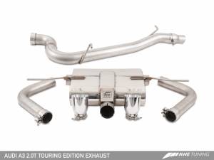 AWE Tuning - AWE Tuning Audi 8V A3 Touring Edition Exhaust - Dual Outlet Chrome Silver 90 mm Tips - Image 10