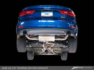 AWE Tuning - AWE Tuning Audi 8V A3 Touring Edition Exhaust - Dual Outlet Chrome Silver 90 mm Tips - Image 11