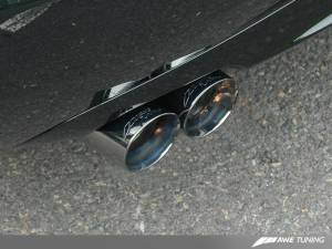 AWE Tuning - AWE Tuning Audi B7 A4 3.2L Touring Edition Quad Tip Exhaust - Diamond Black Tips - Image 3