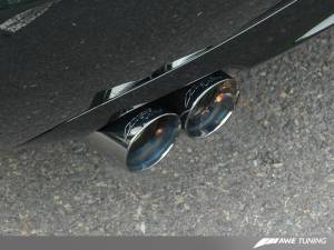 AWE Tuning - AWE Tuning Audi B7 A4 3.2L Touring Edition Quad Tip Exhaust - Diamond Black Tips - Image 4