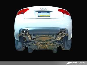 AWE Tuning - AWE Tuning Audi B7 A4 3.2L Touring Edition Quad Tip Exhaust - Polished Silver Tips - Image 2