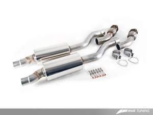 AWE Tuning - AWE Tuning Audi B8 / B8.5 S5 Cabrio Touring Edition Exhaust - Resonated - Chrome Silver Tips - Image 2
