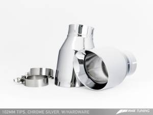 AWE Tuning - AWE Tuning Audi C7 A6 3.0T Touring Edition Exhaust - Dual Outlet Chrome Silver Tips - Image 2
