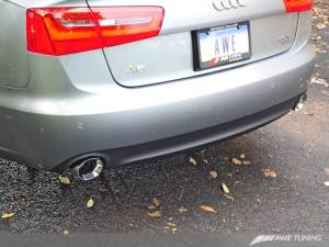 AWE Tuning - AWE Tuning Audi C7 A6 3.0T Touring Edition Exhaust - Dual Outlet Chrome Silver Tips - Image 7