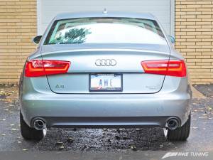 AWE Tuning - AWE Tuning Audi C7 A6 3.0T Touring Edition Exhaust - Dual Outlet Chrome Silver Tips - Image 8