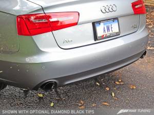 AWE Tuning - AWE Tuning Audi C7 A6 3.0T Touring Edition Exhaust - Dual Outlet Diamond Black Tips - Image 7