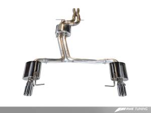 AWE Tuning - AWE Tuning Audi C7 A7 3.0T Touring Edition Exhaust - Dual Outlet Chrome Silver Tips - Image 1