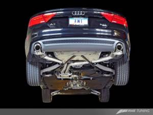 AWE Tuning - AWE Tuning Audi C7 A7 3.0T Touring Edition Exhaust - Dual Outlet Diamond Black Tips - Image 2