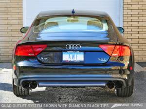 AWE Tuning - AWE Tuning Audi C7 A7 3.0T Touring Edition Exhaust - Quad Outlet Diamond Black Tips - Image 1