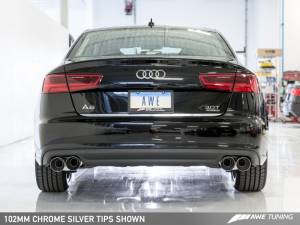 AWE Tuning - AWE Tuning Audi C7.5 A6 3.0T Touring Edition Exhaust - Quad Outlet Chrome Silver Tips - Image 6