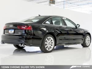 AWE Tuning - AWE Tuning Audi C7.5 A6 3.0T Touring Edition Exhaust - Quad Outlet Chrome Silver Tips - Image 7