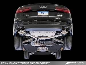 AWE Tuning - AWE Tuning Audi C7.5 A6 3.0T Touring Edition Exhaust - Quad Outlet Chrome Silver Tips - Image 14