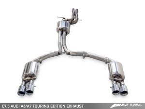 AWE Tuning - AWE Tuning Audi C7.5 A6 3.0T Touring Edition Exhaust - Quad Outlet Diamond Black Tips - Image 1