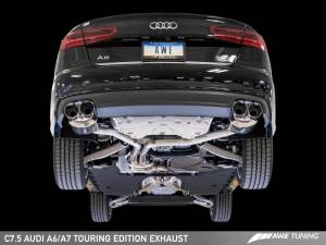 AWE Tuning - AWE Tuning Audi C7.5 A6 3.0T Touring Edition Exhaust - Quad Outlet Diamond Black Tips - Image 3