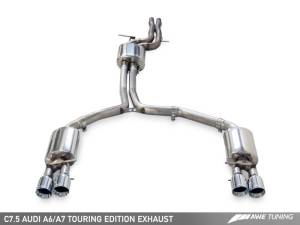 AWE Tuning - AWE Tuning Audi C7.5 A7 3.0T Touring Edition Exhaust - Quad Outlet Chrome Silver Tips - Image 4