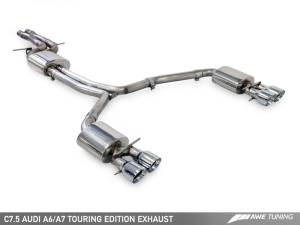 AWE Tuning - AWE Tuning Audi C7.5 A7 3.0T Touring Edition Exhaust - Quad Outlet Chrome Silver Tips - Image 12